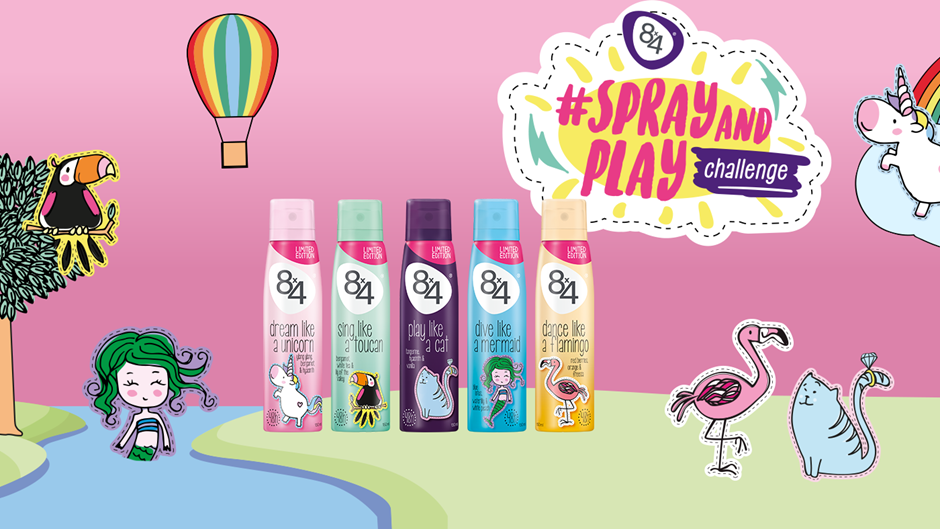Beiersdorf 8x4 SPRAY AND PLAY Challenge Product Range